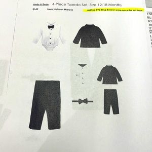 Baby 4 piece Tux
